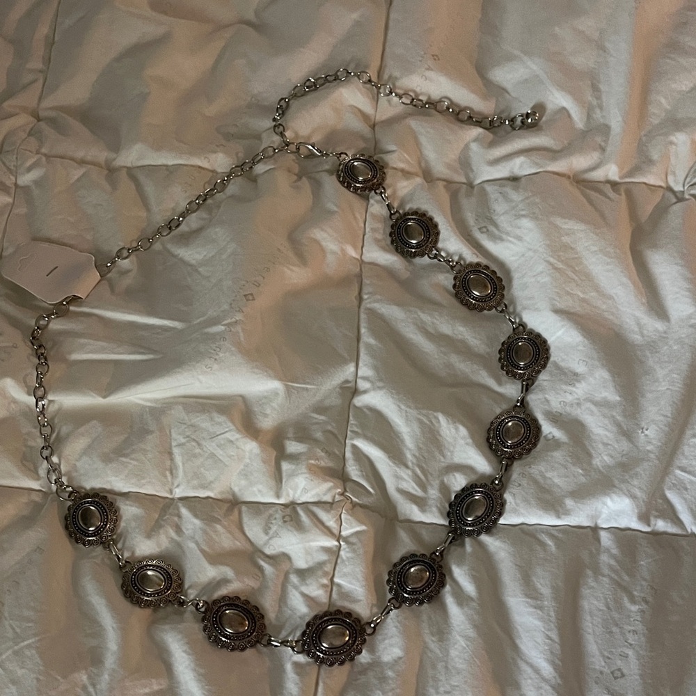 Vintage-Inspired Silver Belt with Ornate Design